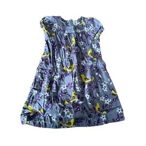 Mini Boden bird print‎ grey dress